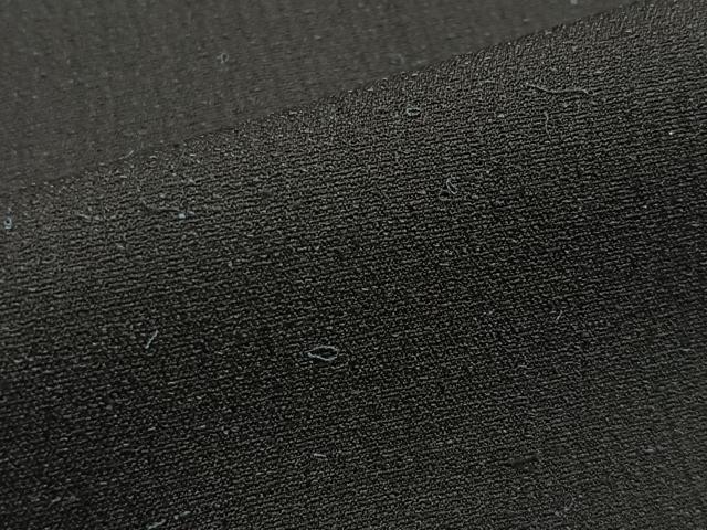 平和屋着物▽男性　長羽織　単衣　ひげ紬地　紋付き　霞文　黒地　正絹　逸品　CAAV5607id