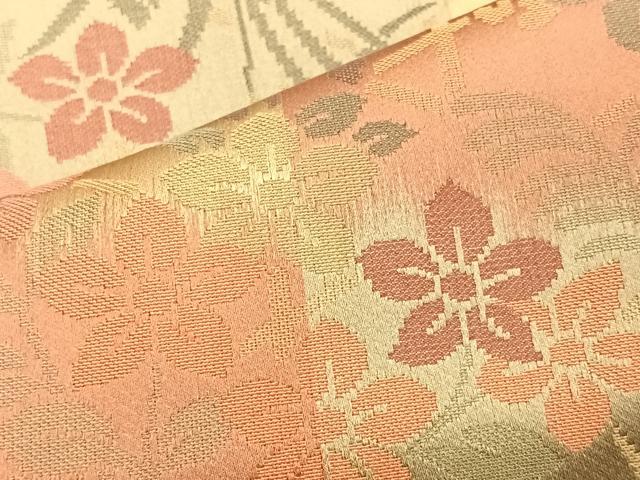 平和屋着物＃道中着　市松草花文　ロング丈　正絹　逸品　CAAV5613id