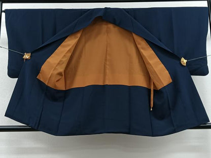 平和屋着物＃道中着 濃藍色 正絹 逸品 CAAV5681id