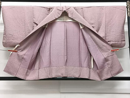 平和屋着物▽道中着　単衣　草花文　正絹　逸品　CAAV5685id
