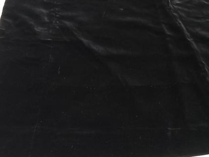 平和屋着物＃和装コート　ベロア　黒地　ロング丈　正絹　逸品　CAAV5690id