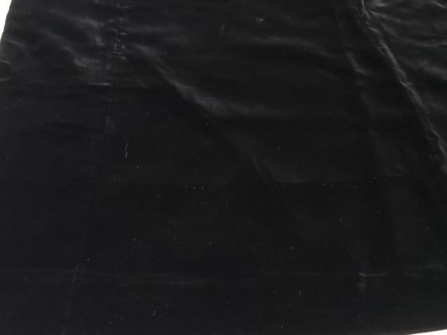 平和屋着物＃和装コート　ベロア　黒地　ロング丈　正絹　逸品　CAAV5690id