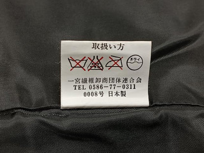 平和屋着物＃和装コート　ベロア　黒地　ロング丈　正絹　逸品　CAAV5690id