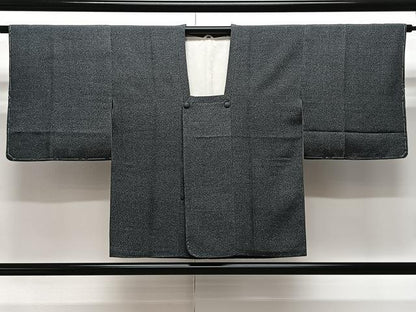 平和屋着物＃江戸小紋　道行コート　大小霰　黒地　正絹　逸品　未使用　CAAV5693id