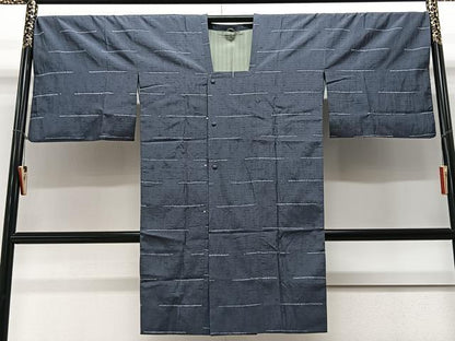 平和屋着物＃道行コート　紬地　絞り　吉祥文　ロング丈　正絹　逸品　CAAV5698id