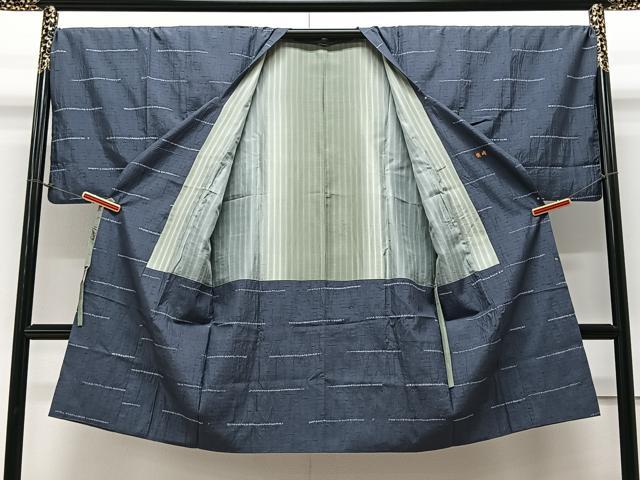 平和屋着物＃道行コート　紬地　絞り　吉祥文　ロング丈　正絹　逸品　CAAV5698id