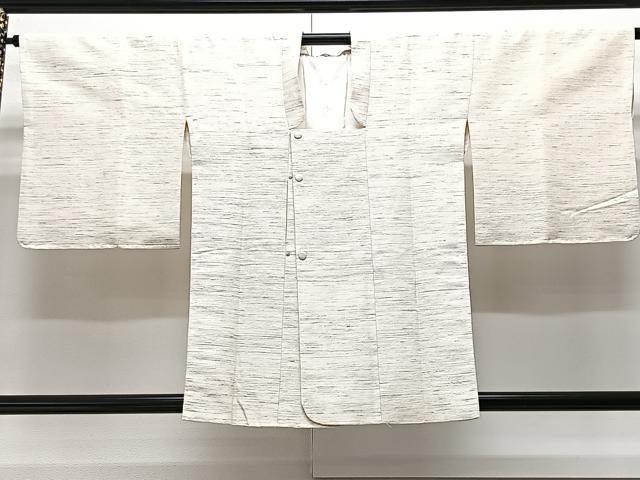 平和屋着物＃道行コート　紬地　霞文　金銀糸　正絹　逸品　CAAV5701id