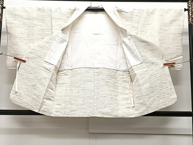 平和屋着物＃道行コート　紬地　霞文　金銀糸　正絹　逸品　CAAV5701id
