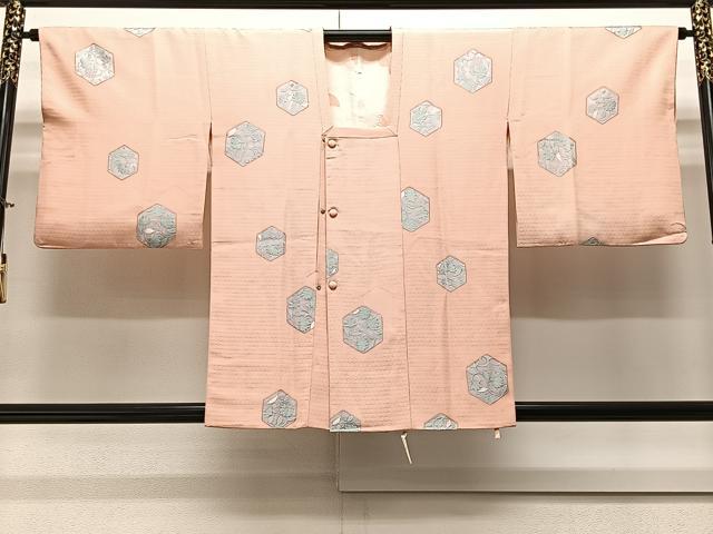 平和屋着物∞道行コート 地紋起こし 亀甲花文 正絹 逸品 CAAV5702id