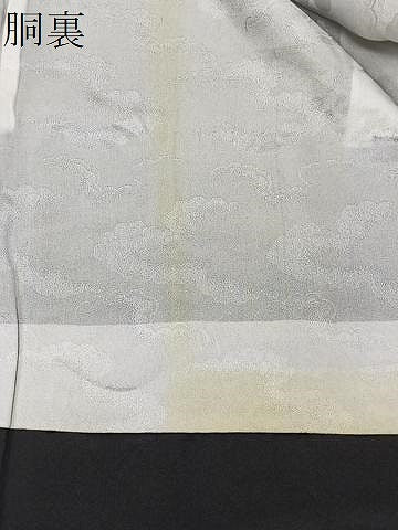 平和屋着物＃羽織　寿光織　立波文　黒地　金糸　正絹　逸品　CAAV5703id
