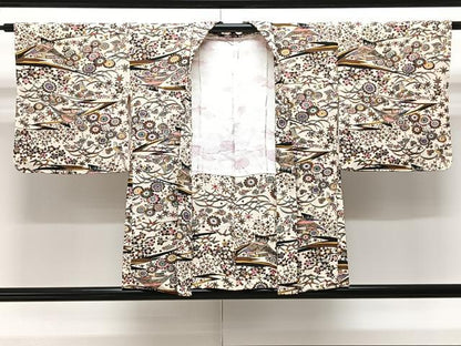 平和屋着物∞羽織 型染め 風景花文 金彩 正絹 逸品 CAAV5705id