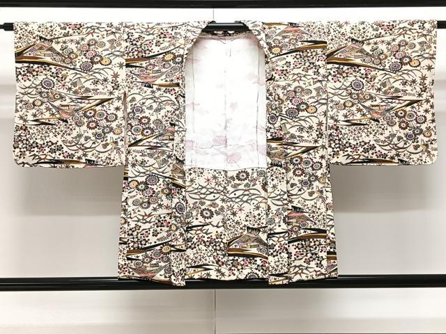 平和屋着物∞羽織 型染め 風景花文 金彩 正絹 逸品 CAAV5705id