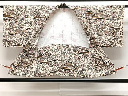 平和屋着物∞羽織 型染め 風景花文 金彩 正絹 逸品 CAAV5705id