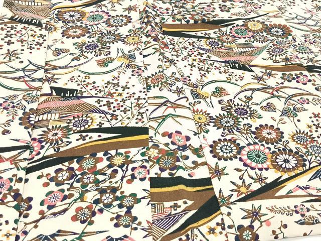 平和屋着物∞羽織 型染め 風景花文 金彩 正絹 逸品 CAAV5705id