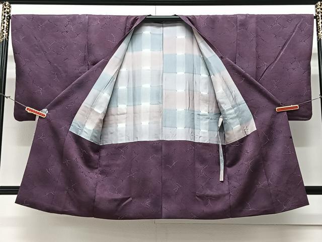 平和屋着物＃道行コート　地紋起こし　氷割文　暈し染め　正絹　逸品　CAAV5709id
