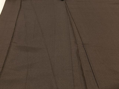 平和屋着物∞男性　長羽織　お召地　紋付き　赤墨色　正絹　逸品　CAAV5712id
