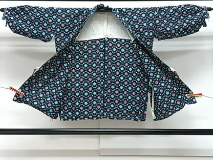 平和屋着物●久留米絣　単衣　綿　蜀江絣　正絹　逸品　CAAV5715id