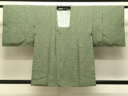 平和屋着物＃道行コート 流水文松地紋 若井茶色 正絹 逸品 未使用 CAAV5727id