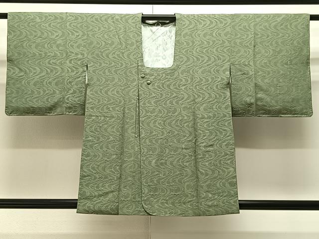 平和屋着物＃道行コート 流水文松地紋 若井茶色 正絹 逸品 未使用 CAAV5727id