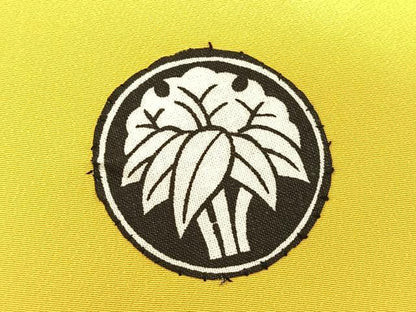 平和屋着物∞長羽織　紋付き　黄金色　正絹　逸品　CAAV5732id