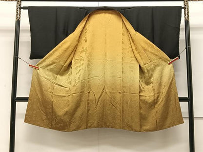 平和屋着物＃赤塚次男作 道行コート リバーシブル 霞文 本番奄美大島泥染め 黒地 ロング丈 証紙付き 正絹 未使用 CAAV5742id