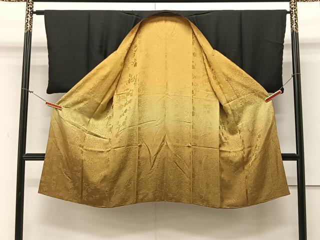 平和屋着物＃赤塚次男作 道行コート リバーシブル 霞文 本番奄美大島泥染め 黒地 ロング丈 証紙付き 正絹 未使用 CAAV5742id