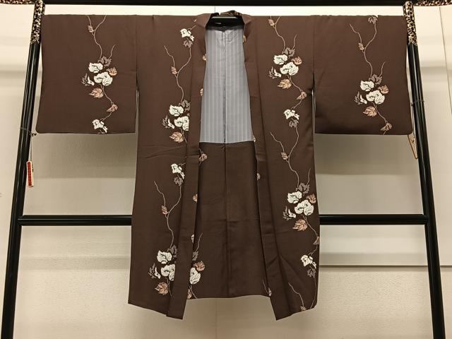平和屋着物＃長羽織　蔦の葉文　正絹　逸品　CAAV5744id