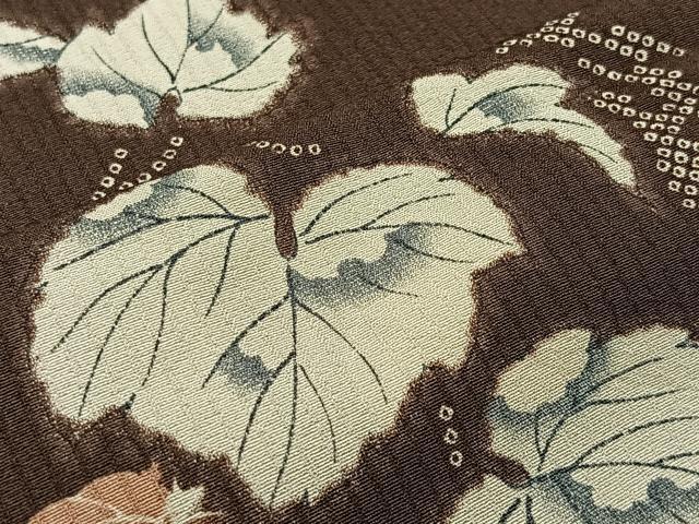 平和屋着物＃長羽織　蔦の葉文　正絹　逸品　CAAV5744id