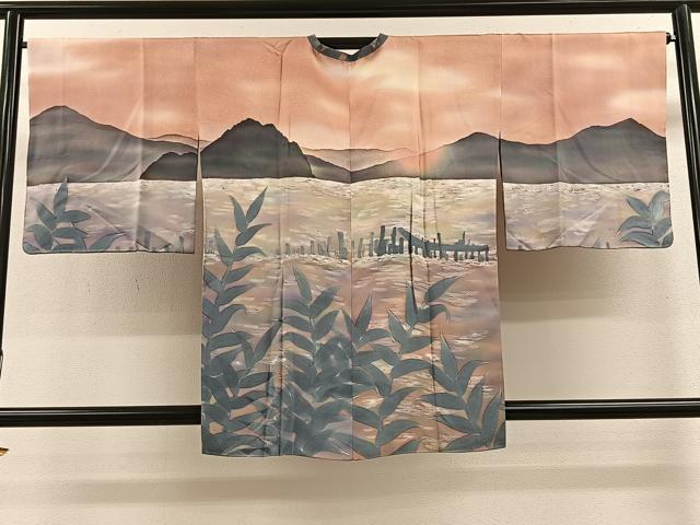 平和屋着物＃虹色創家　本郷大田子　道行コート　遠山風景文　千切屋扱い　反端付き　正絹　逸品　CAAV5745id