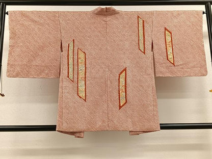 平和屋着物＃中国三大刺繍　スワトウ刺繍　汕頭刺繍　相良刺繍　羽織　絞り　短冊花文　正絹　逸品　未使用　CAAV5747id