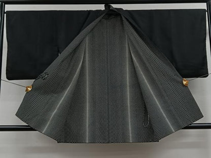 平和屋着物∞道中着　リバーシブル　幾何学文様　正絹　逸品　CAAV5756id