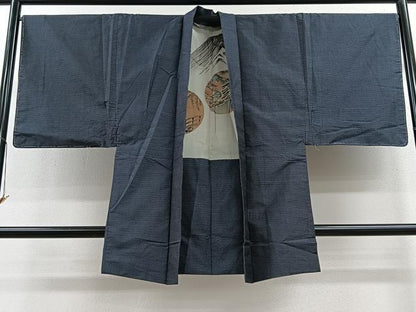 平和屋着物∞男性 本場大島紬 長羽織 吉祥文 正絹 逸品 CAAV5757id