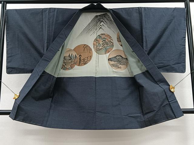 平和屋着物∞男性 本場大島紬 長羽織 吉祥文 正絹 逸品 CAAV5757id