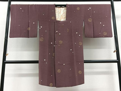 平和屋着物＃道行コート　丸文　金彩　高島屋扱い　ロング丈　正絹　逸品　CAAV5760id
