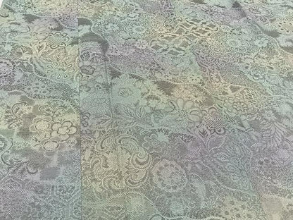 平和屋着物＃道行コート　お召地　霞草花地紋　暈し染め　ロング丈　正絹　逸品　CAAV5771id