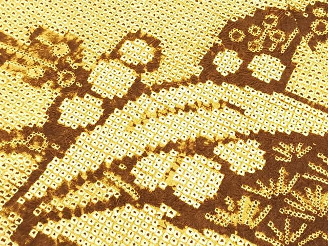 平和屋着物＃羽織　総絞り　霞花文　正絹　逸品　CAAV5775id