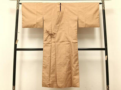平和屋着物＃道中着 荒磯地紋 飴色 ロング丈 正絹 逸品 CAAV5776id