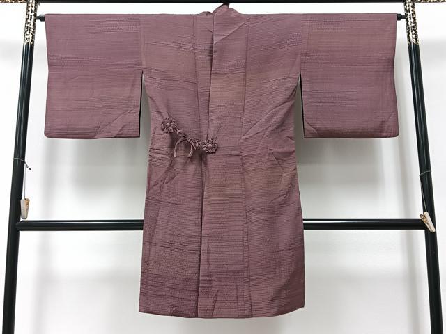 平和屋着物＃道中着　リバーシブル　霞文　暈し染め　黒地　ロング丈　正絹　逸品　CAAV5779id