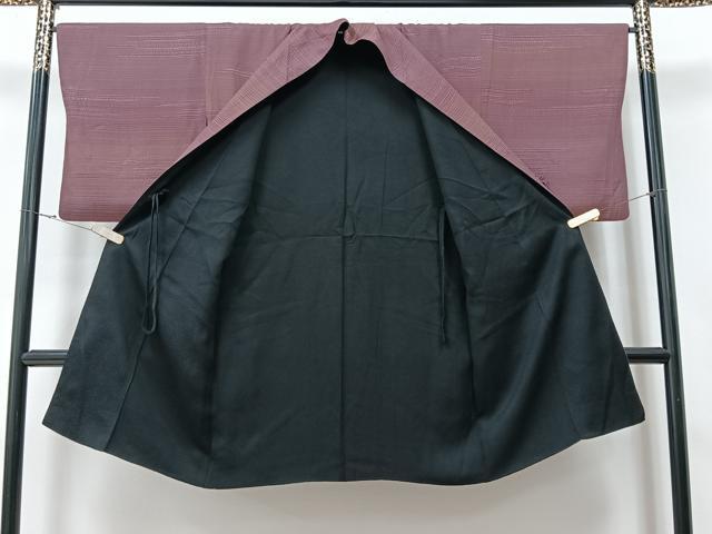 平和屋着物＃道中着　リバーシブル　霞文　暈し染め　黒地　ロング丈　正絹　逸品　CAAV5779id