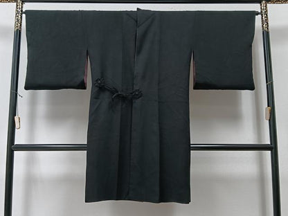 平和屋着物＃道中着　リバーシブル　霞文　暈し染め　黒地　ロング丈　正絹　逸品　CAAV5779id
