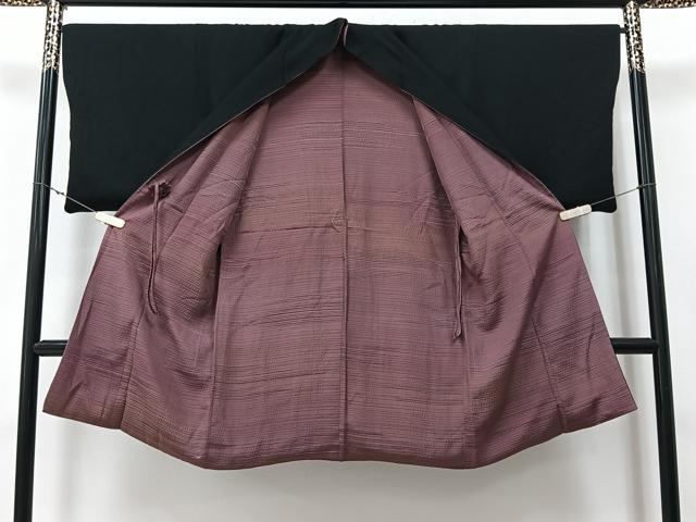 平和屋着物＃道中着　リバーシブル　霞文　暈し染め　黒地　ロング丈　正絹　逸品　CAAV5779id