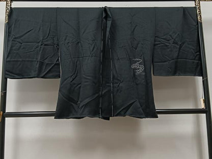 平和屋着物＃羽織 絞り 雲重ね文 黒地 仮絵羽 正絹 逸品 未使用 CAAV5781id
