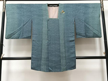 平和屋着物＃道行コート 霞蔦の葉文 暈し染め 銀糸 ワンポイント やまと誂製 ロング丈 正絹 逸品 CAAV5783id