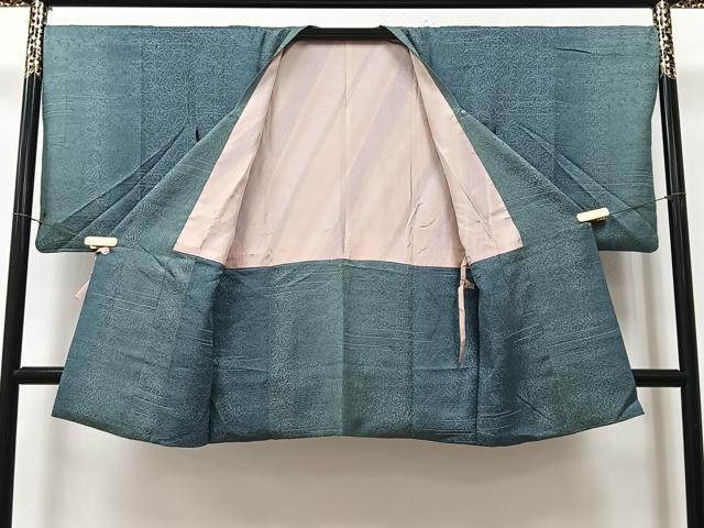 平和屋着物＃道行コート 霞蔦の葉文 暈し染め 銀糸 ワンポイント やまと誂製 ロング丈 正絹 逸品 CAAV5783id