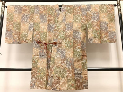 平和屋着物＃道中着　寿光織　鳳凰花唐草文　ロング丈　正絹　逸品　未使用　CAAV5794id