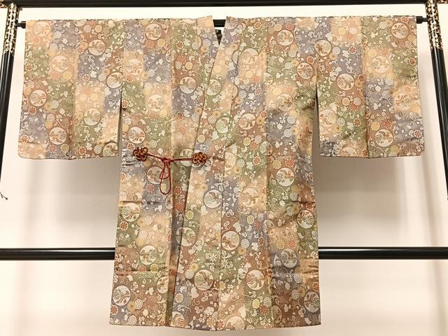 平和屋着物＃道中着　寿光織　鳳凰花唐草文　ロング丈　正絹　逸品　未使用　CAAV5794id