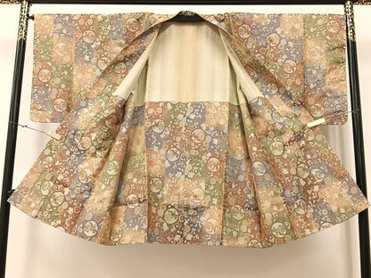 平和屋着物＃道中着　寿光織　鳳凰花唐草文　ロング丈　正絹　逸品　未使用　CAAV5794id