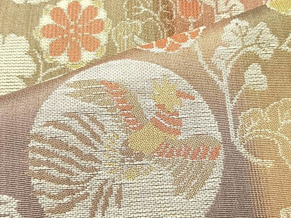 平和屋着物＃道中着　寿光織　鳳凰花唐草文　ロング丈　正絹　逸品　未使用　CAAV5794id