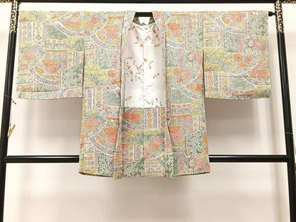 平和屋着物＃羽織　総絞り　切嵌吉祥花文　正絹　逸品　未使用　CAAV5799id