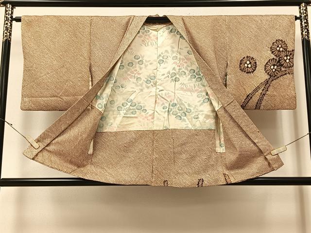 平和屋着物＃羽織　総絞り　草花文　正絹　逸品　CAAV5800id